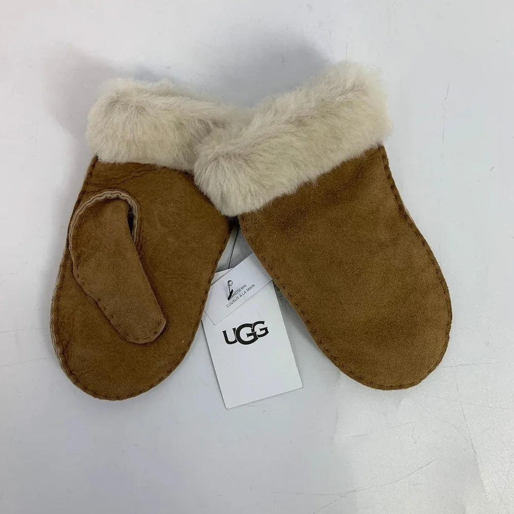 UGG Kids' Chestnut Sheepskin Mittens Handsewn Mitten‎ 4-6 YR Girls New